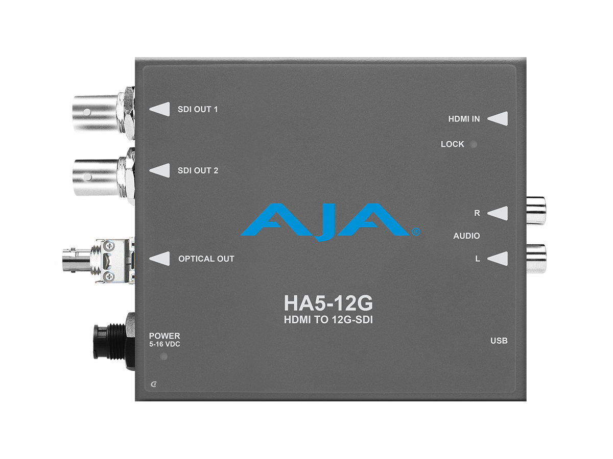 HA5-12G-T-ST HDMI 2.0 to 12G-SDI Conversion with ST Fiber Transmitter by AJA