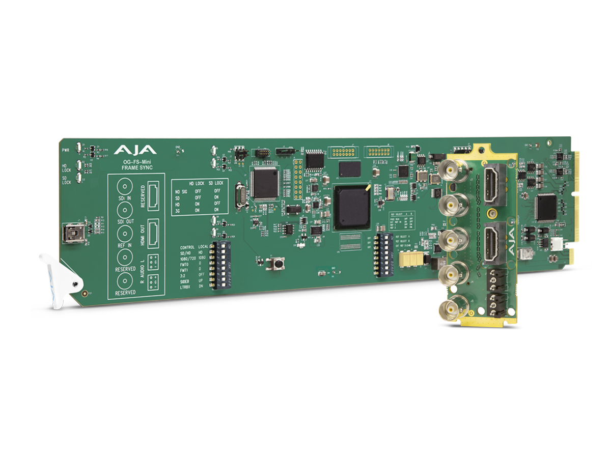 OG-FS-Mini 3G-SDI Frame Synchronizer/Mini-Converter with SDI/HDMI Simultaneous Outputs/DashBoard Support by AJA
