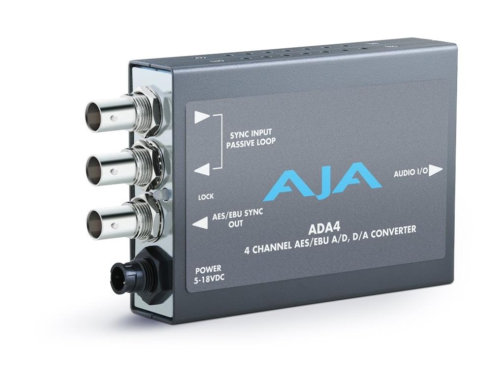 ADA4 4-Ch Bi-Directional Audio A/D and D/A Converter or AES Synchronizer by AJA
