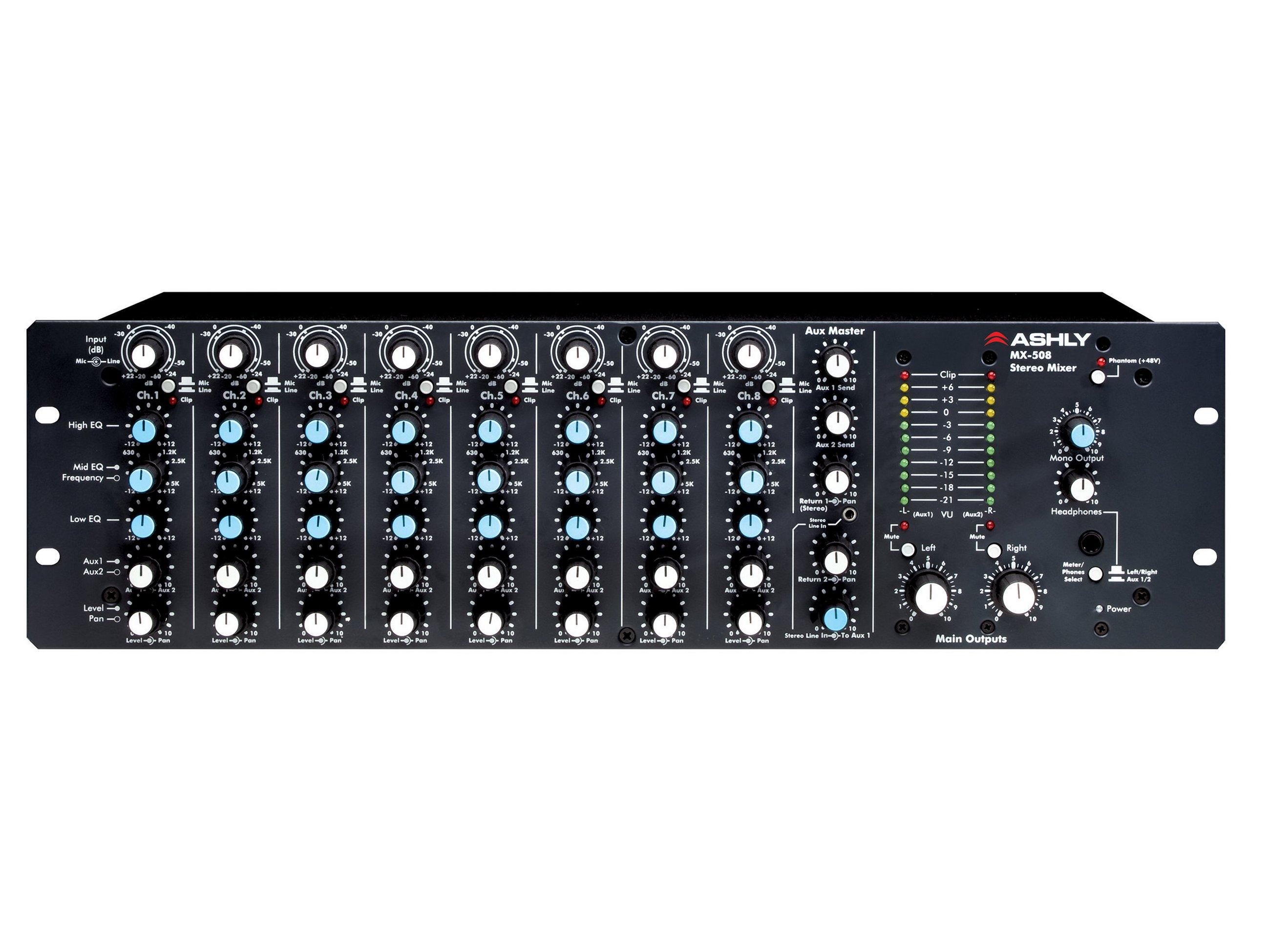 MX-508 Mixer 8 Input Stereo with EQ and Sends/3U by Ashly