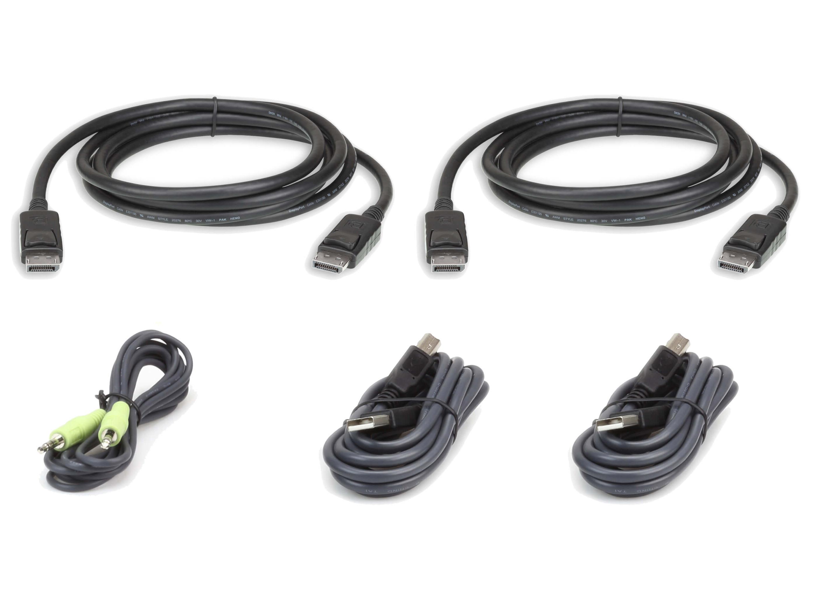 2L7D03UDPX5 10ft Dual Display DisplayPort Secure KVM Cable Kit by Aten