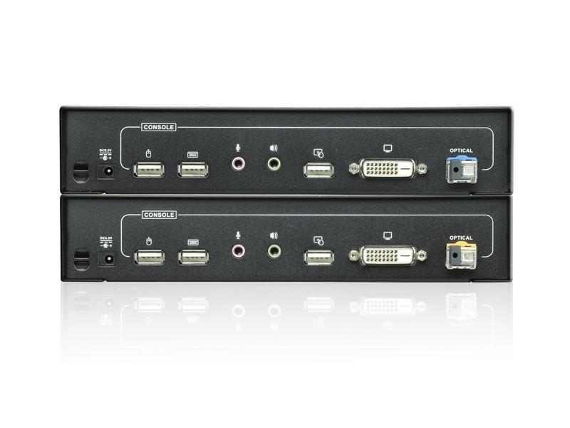 CE680 USB DVI Single Link Optical KVM Extender (Transmitter/Receiver) Kit with Audio Up to 1950ft by Aten