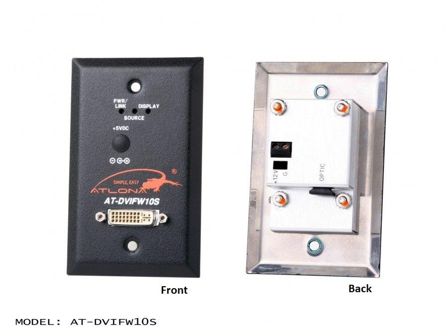 AT-DVIFW10S-b Wall Plate Style DVI Extender (Transmitter) over single Multi Mode Fiber with HDCP/EDID Support by Atlona