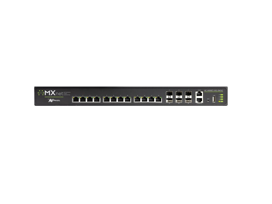 AC-MXNET-10G-SW12C MXNet 10G 12 Port Network Switch with PoE by AVPro Edge