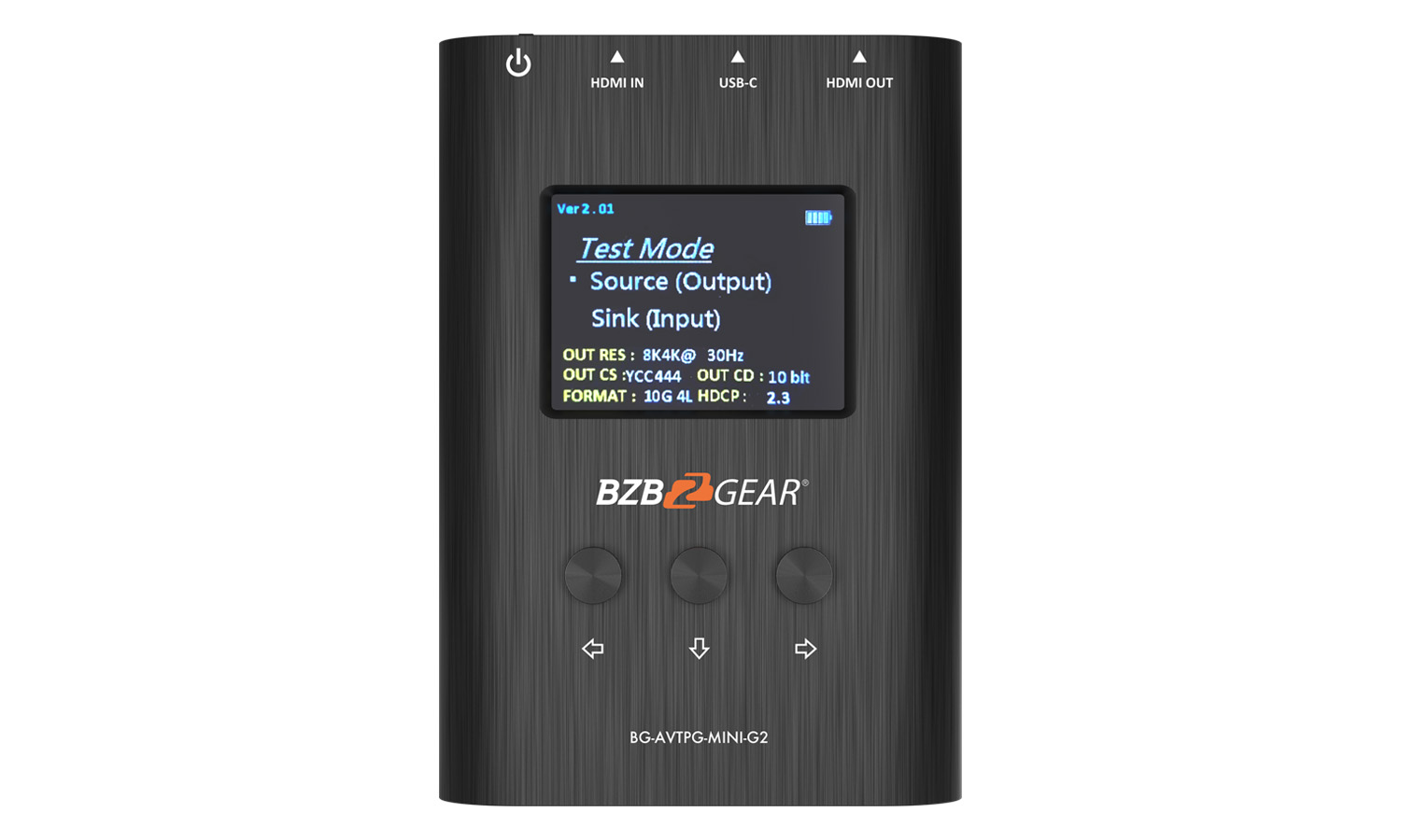 BG-AVTPG-MINI-G2 HDMI 2.1 48Gpbs Portable Signal Test Generator and Analyzer (1080p FHD/4K120 UHD/8K60) by BZBGEAR