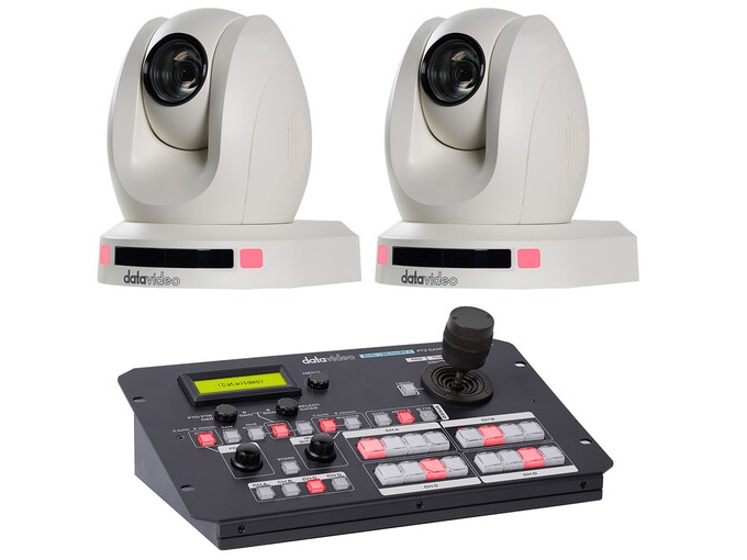 PTC-140W KIT 2x PTC-140 Camera Kit with RMC-180 Mark II Controller (White) by Datavideo