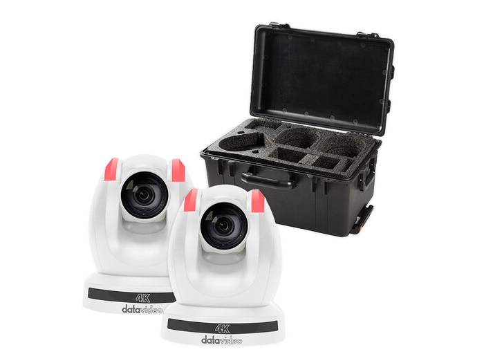 PTC-280W KIT Mobile PTZ Kit with 2 x PTC-280 Cameras and HC-800FS Carry Case (White) by Datavideo