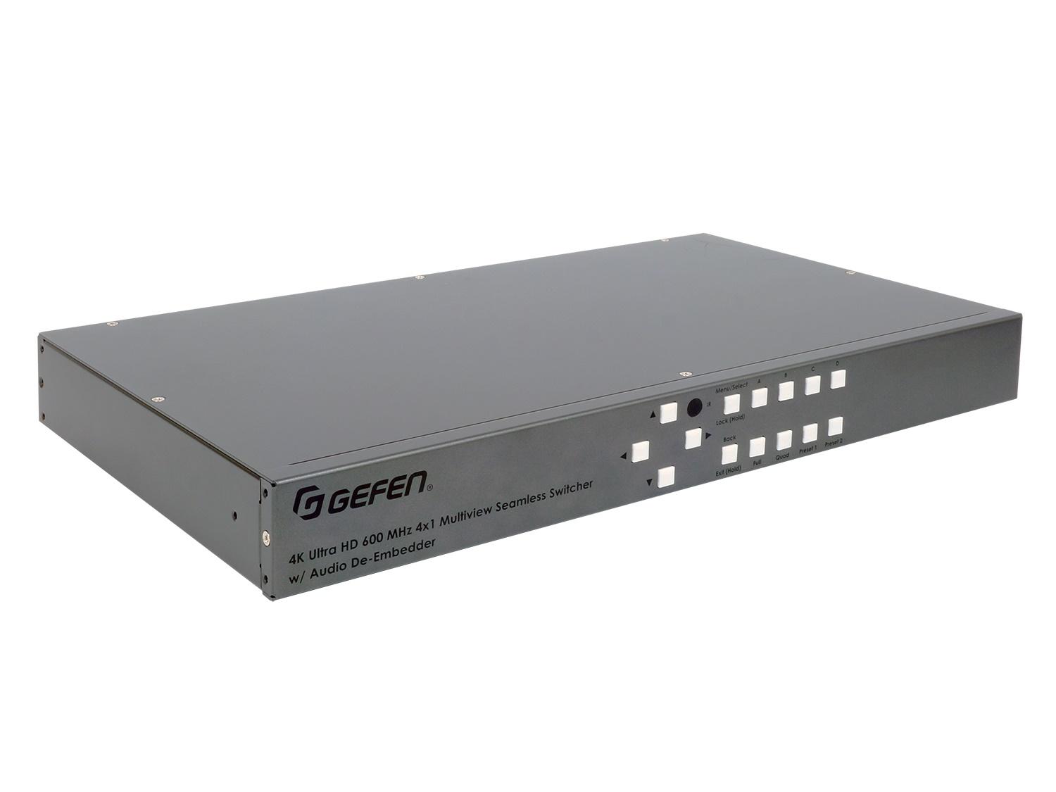 EXT-UHD600A-MVSL-41 4K Ultra HD 600 MHz 4x1 Multiview Seamless Switcher with Audio De-Embedder by Gefen
