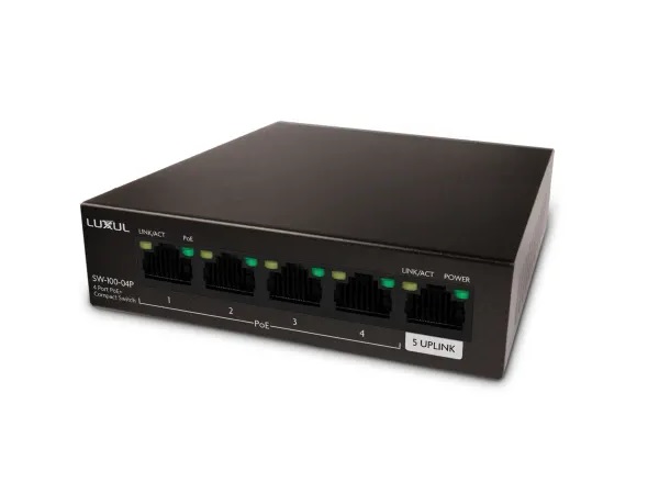 SW-100-04P 4 Port Unmanaged PoE  Switch by Luxul
