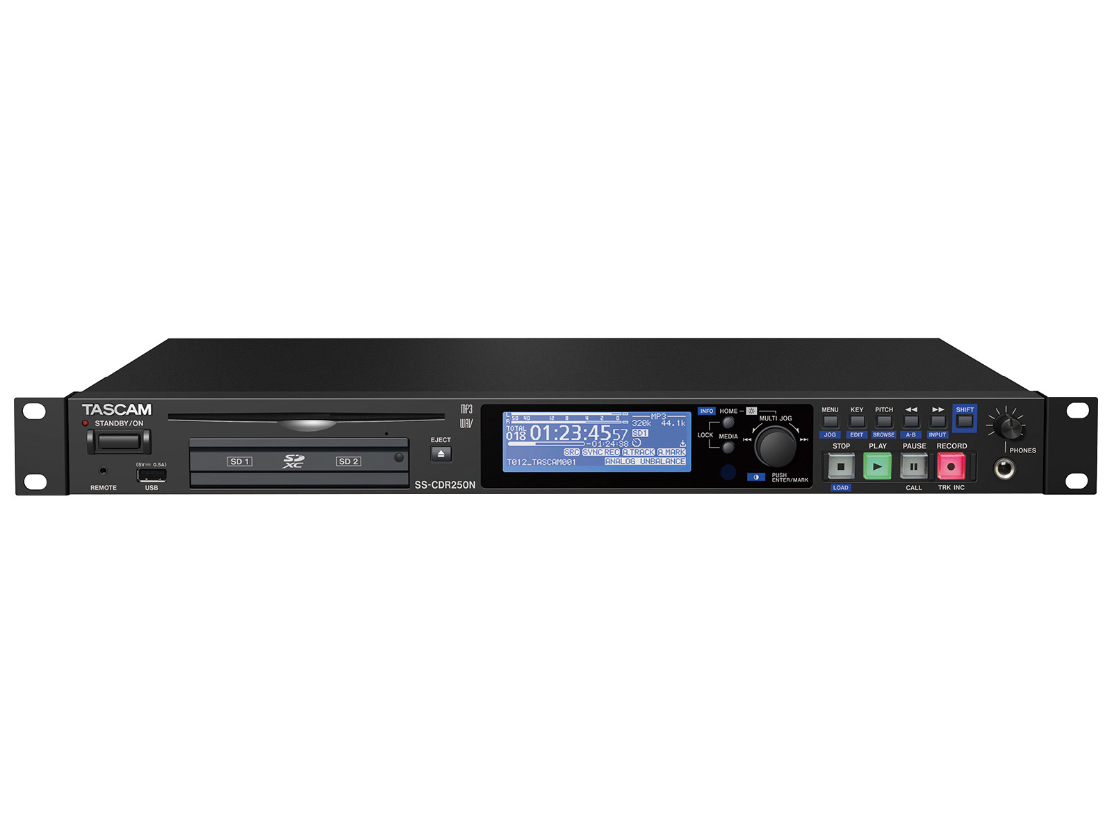 SS-CDR250N Single-Rackspace Solid State/CD Recorder by TASCAM