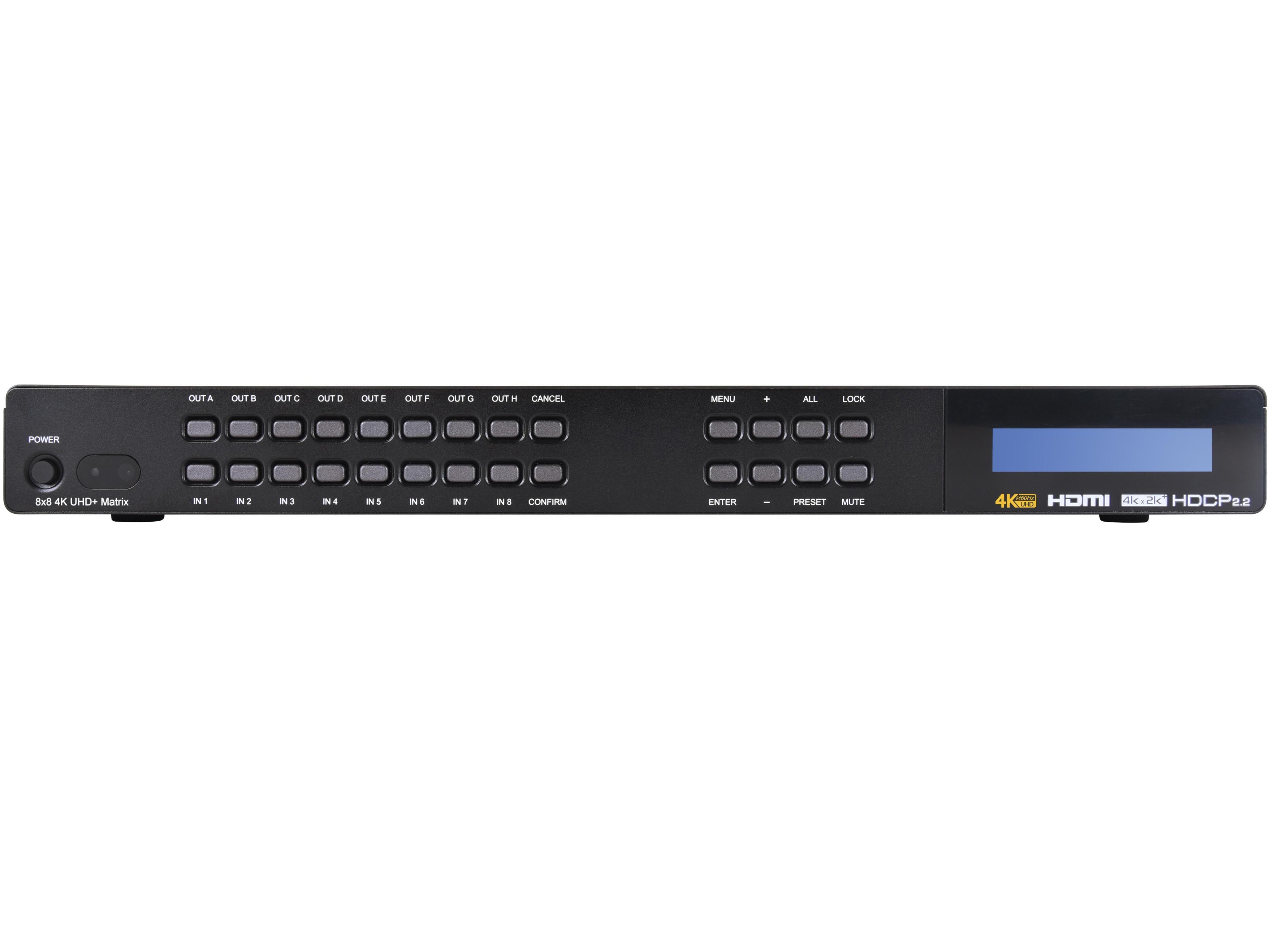 ANI-88HDRH 8x8 HDR HDCP 2.2 4K/60Hz HDMI 18G Matrix Switcher Scaler with USB Power Ports by A-NeuVideo