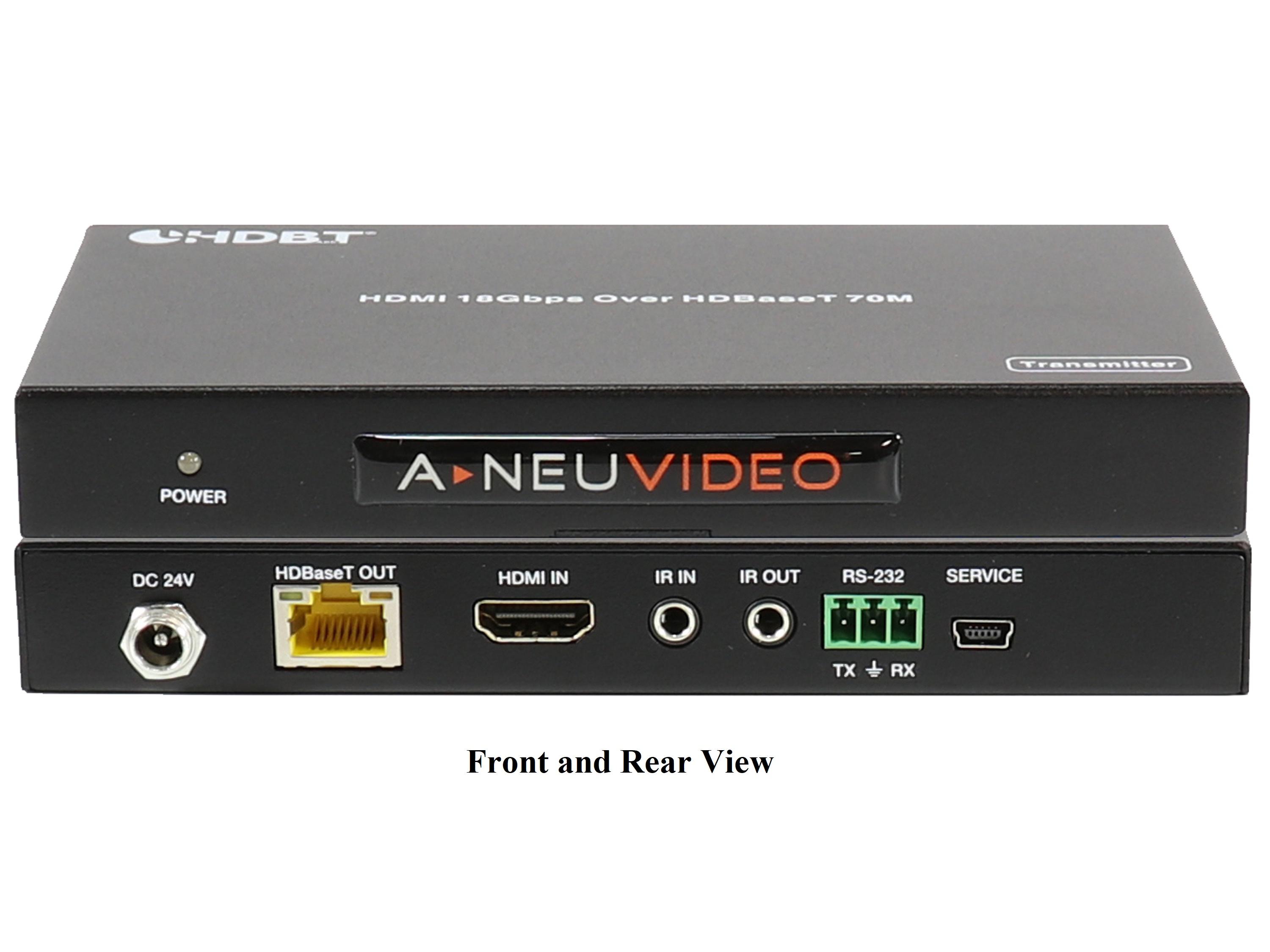 ANI-HDR-70 HDMI 4K HDR 18Gbps PoH Extender (Transmitter/Receiver) Kit over Cat5e/6  (230ft/70m) by A-NeuVideo