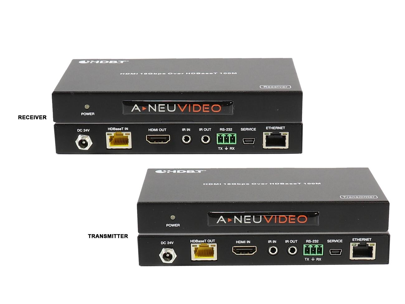 ANI-HDR100 HDMI 4K HDR 18Gbps PoH Extender (Transmitter/Receiver) Kit over CAT5e/6 328ft/100M by A-NeuVideo