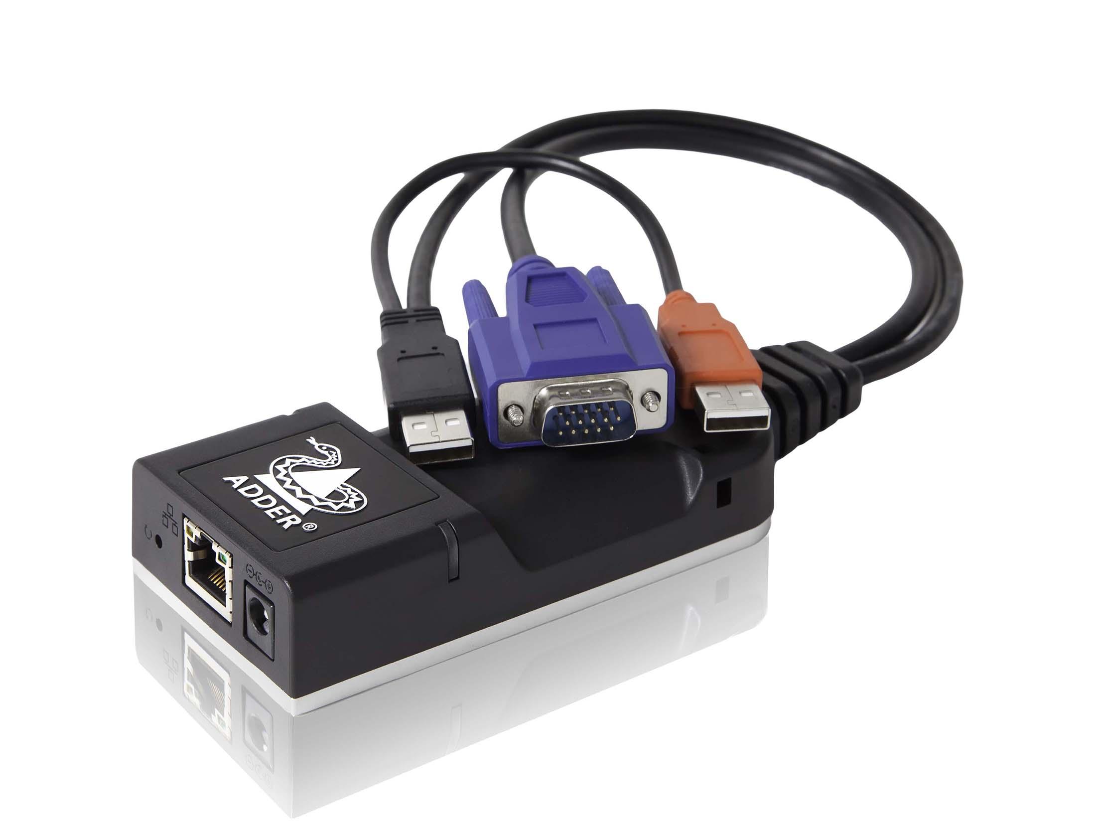 ALIF100T-VGA Zero U form factor IP-based VGA/KVM Extender (Transmitter) with USB by Adder