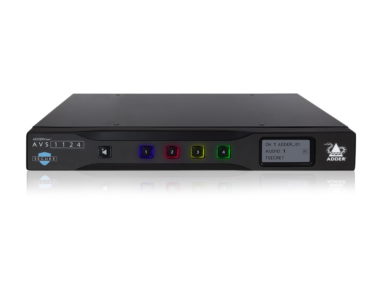 AVS-1124 ADDERView Secure 4-Port Multi-Viewer Switch with UHD 4K Video Output by Adder