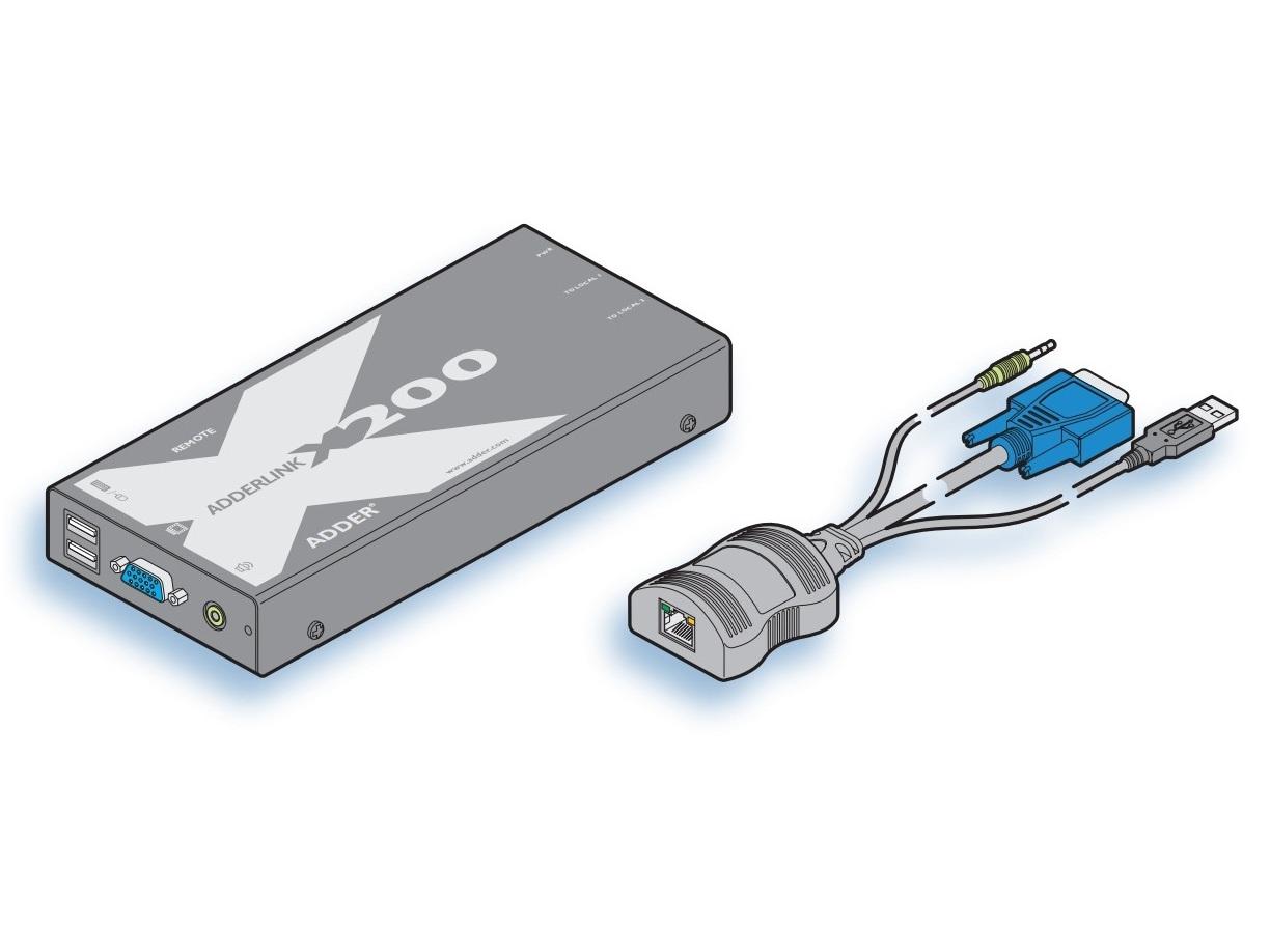 X200AS-USB/P-US KVM/USB Extender (Receiver/Transmitter)Kit with Audio/Speaker/USB CAM by Adder