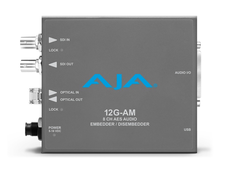 12G-AM-R 12G-SDI 8-Channel AES Embedder/Disembedder with LC Fiber Rx SFP by AJA