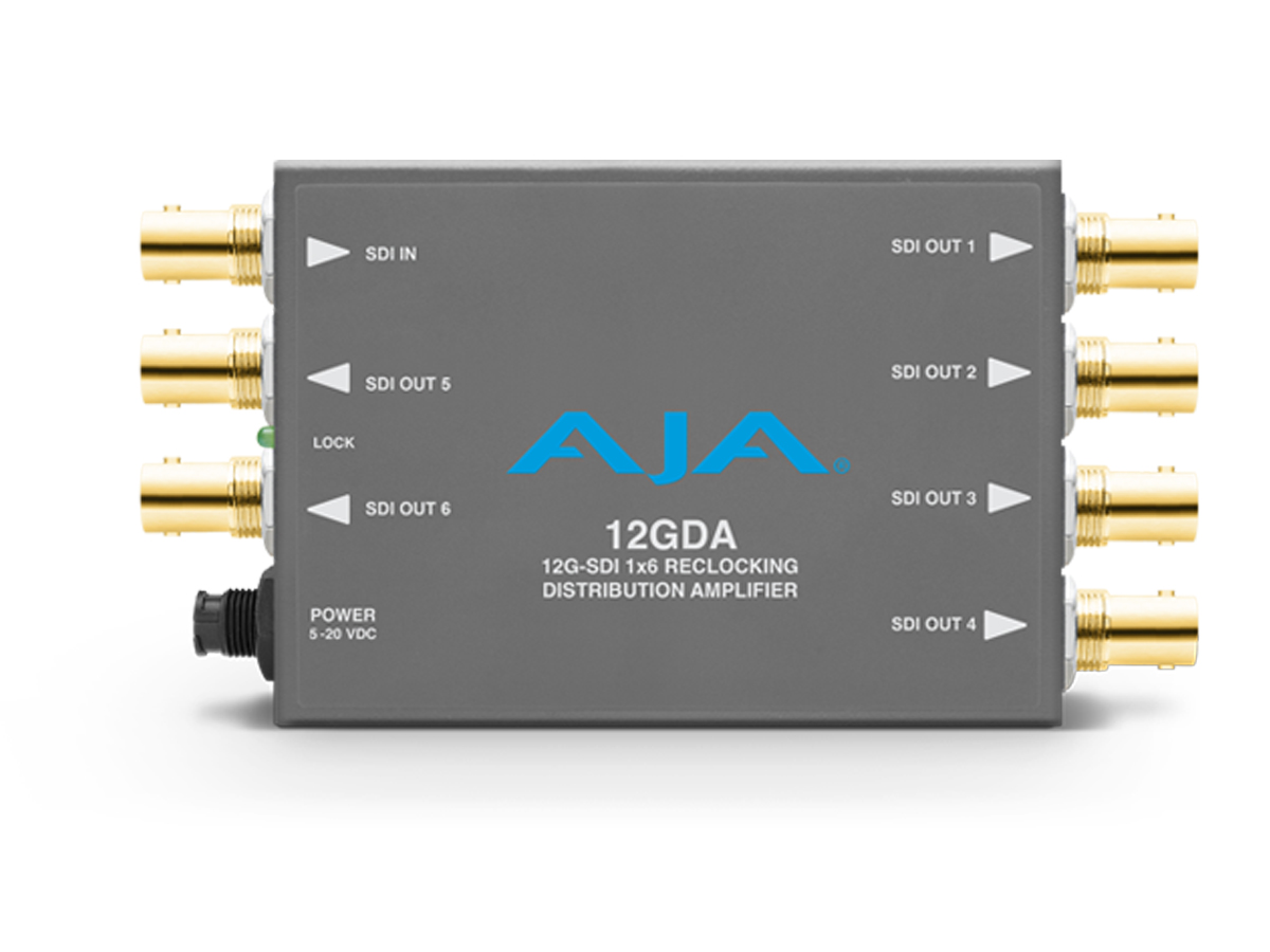 AJA 12GDA 1x6 12G-SDI Reclocking Distribution Amplifier