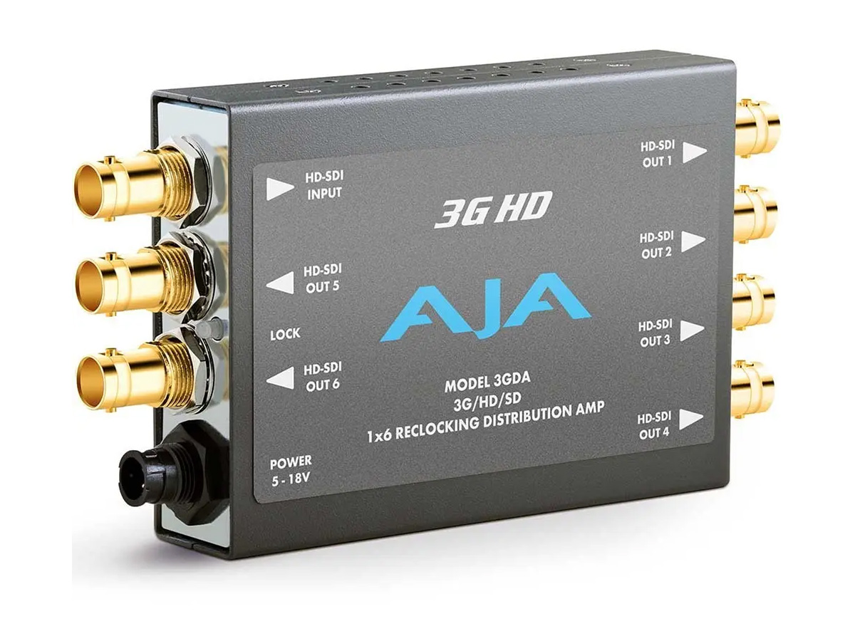 AJA 3GDA-R0 1x6 Distribution Amplifier/3G HD-SDI Signal Management