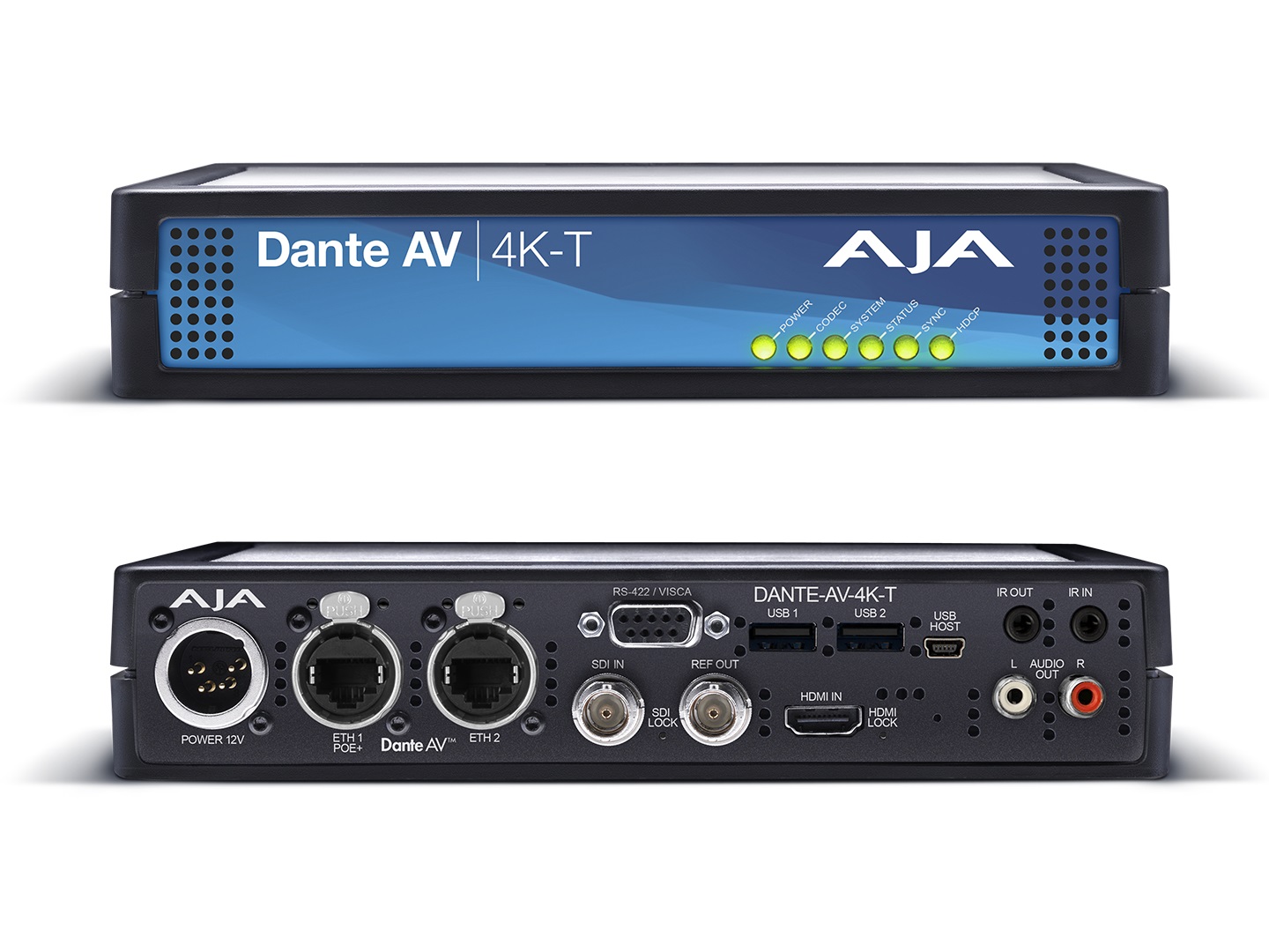 DANTE-AV-4K-T Encode 12G/HDMI Video with Embedded Audio into Dante AV Ultra JPEG 2000 (Transmitter) by AJA
