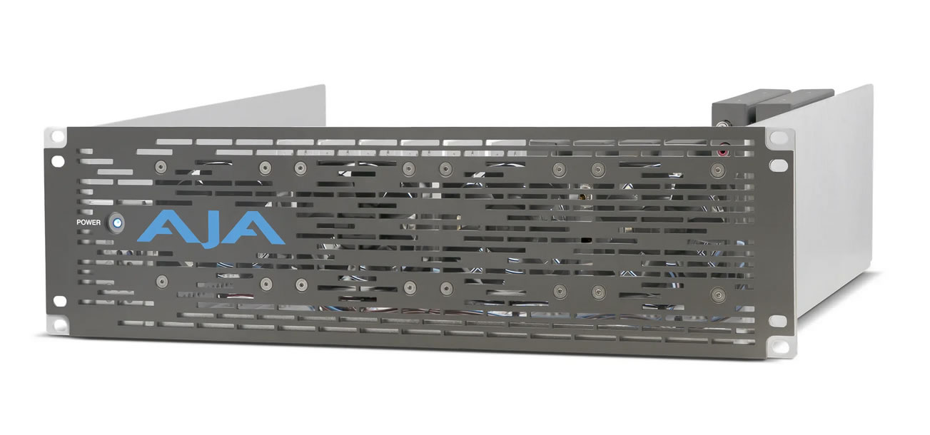 DRM2-R0 3RU Rack Frame for AJA Mini-Converters with a standard passive faceplate by AJA