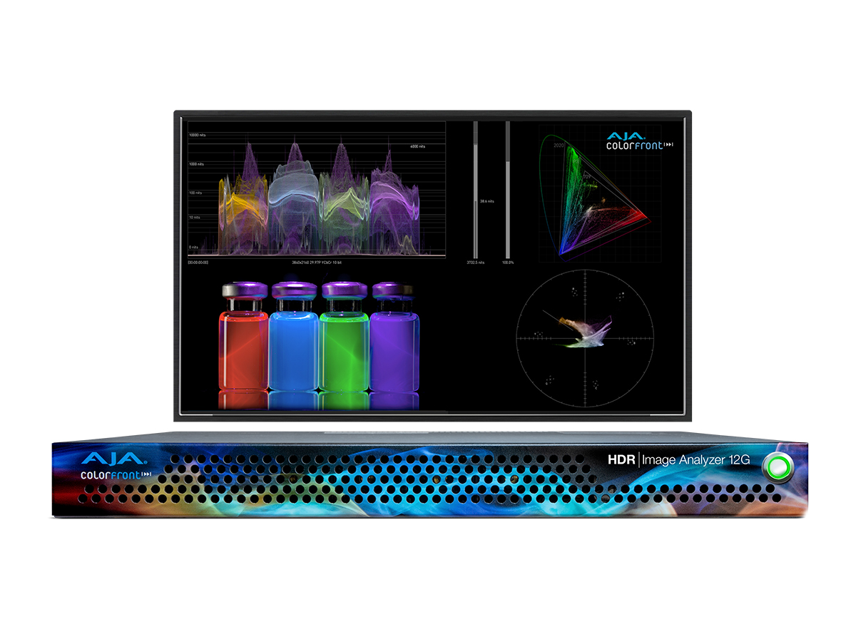 HDR Image Analyzer 12G 8K/UHD2 1RU 12G-SDI Device for Real Time HDR Analysis with Waveform/Histogram/Vectorscope Monitoring by AJA