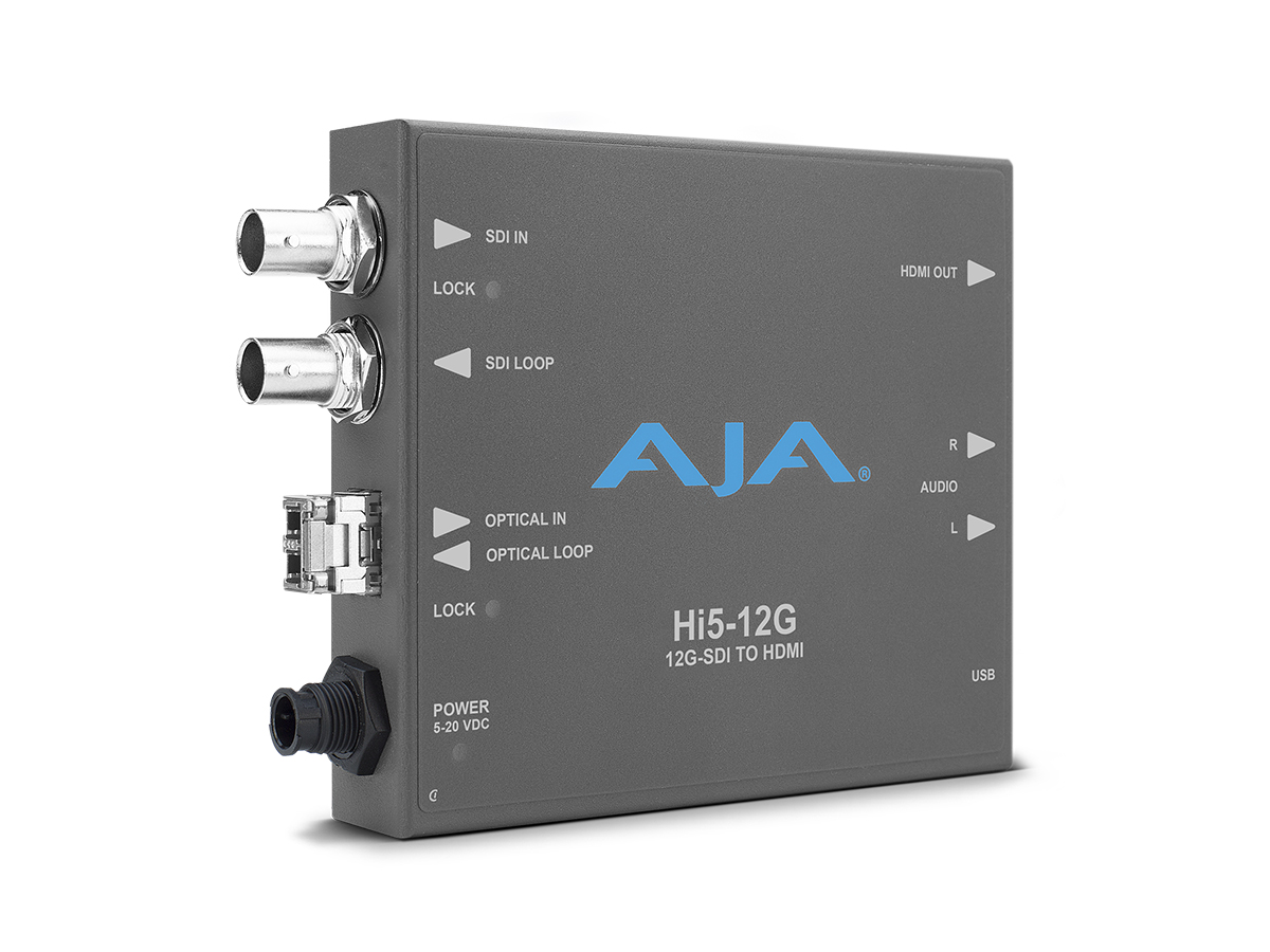 Hi5-12G-TR 12G-SDI to HDMI 2.0 Converters with Fiber Transceiver by AJA