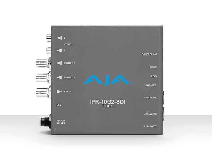 IPR-10G2-SDI Single Channel SMPTE ST 2110 Video and Audio IP Decoder to SDI 1.4b (HD) with hitless switching by AJA