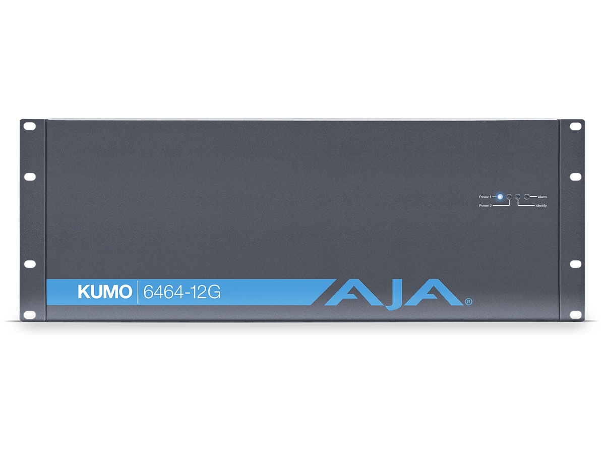 KUMO 6464-12G 64x64 Compact 4RU 12G-SDI/6G-SDI/3G-SDI/1.5G-SDI Router with 1 Power Supply by AJA