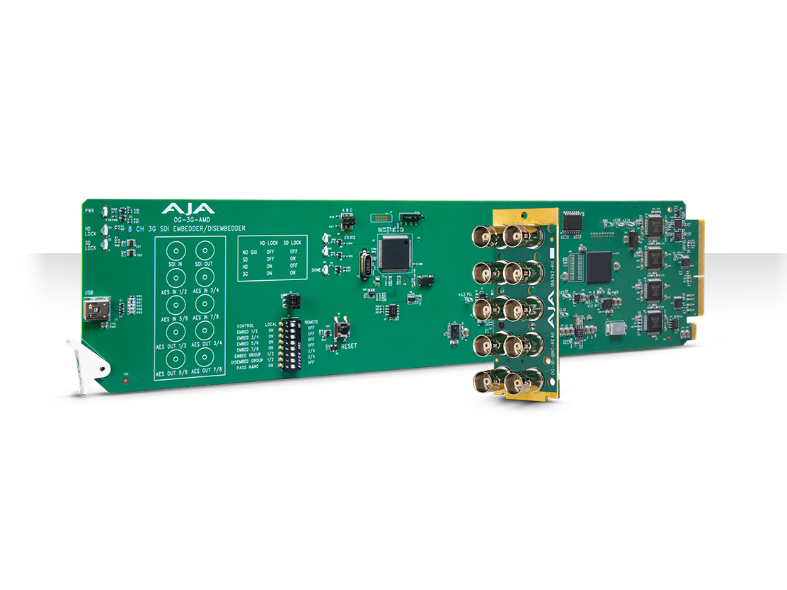 OG-3G-AMD openGear 3G-SDI 8-Channel 24-bit AES Embedder/Disembedder Card with DashBoard Support by AJA
