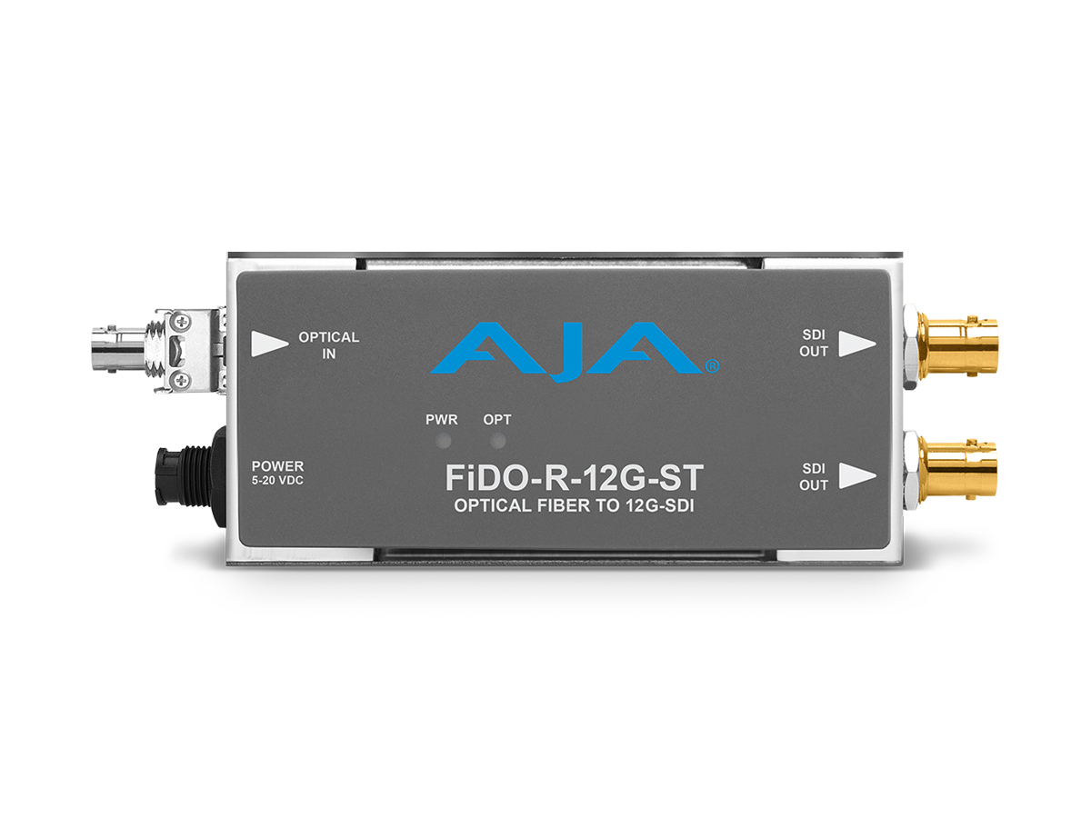 FiDO-R-12G-ST 1-Channel Single Mode ST Fiber to 12G-SDI Extender (Receiver) by AJA