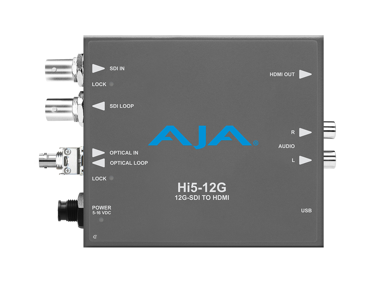 HI5-12G-R-ST 12G-SDI to HDMI 2.0 Conversion with ST Fiber Receiver by AJA