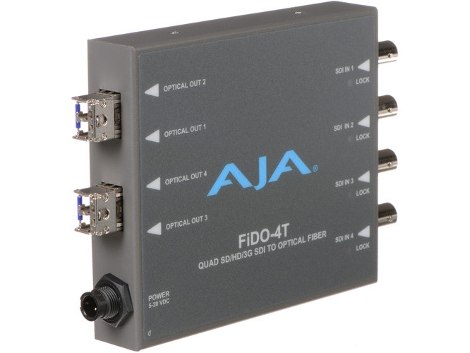 AJA FIDO-4T-R0 4-Channel 3G-SDI to Single-Mode LC Fiber Transmitter