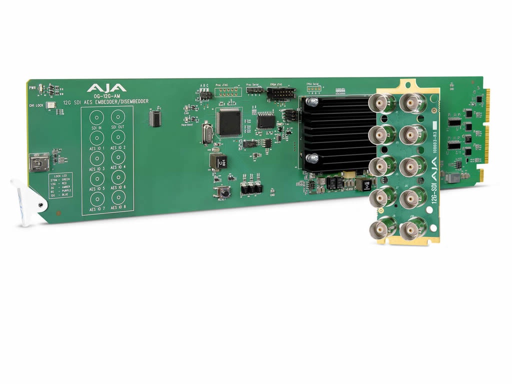 AJA OG-12G-AM-R0 16-Channel AES/EBU Embedder/Disembedder 12G-SDI