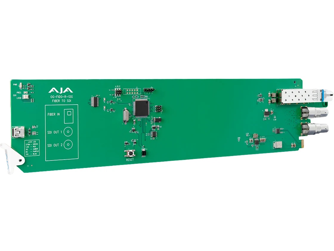 AJA OG-FIDO-R-12G-ST 1-Channel Singlemode ST Fiber to 12G-SDI