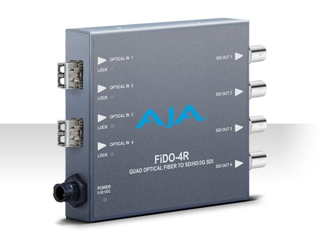 FiDO-4R Quad Optical Fiber to SD/HD/3G-SDI Converter by AJA