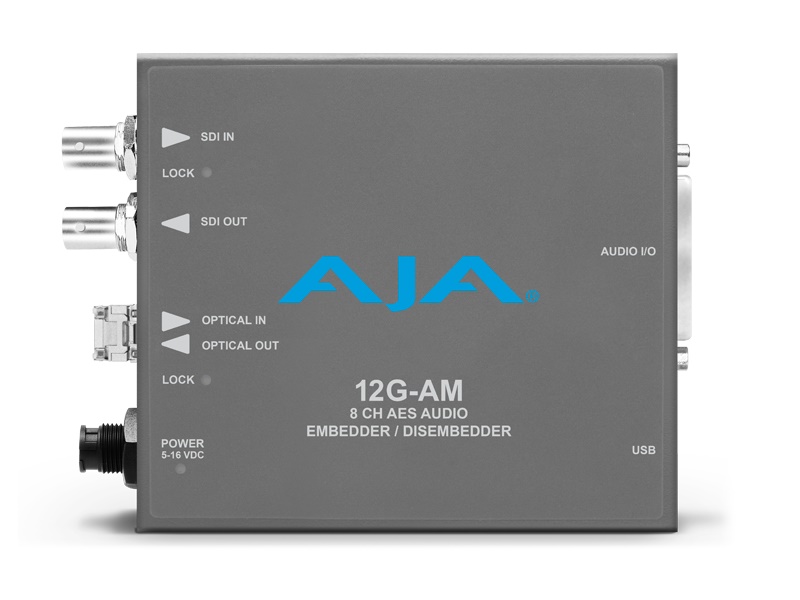 12G-AM-T 12G-SDI 8-Channel AES Embedder/Disembedder with LC Fiber Tx SFP by AJA