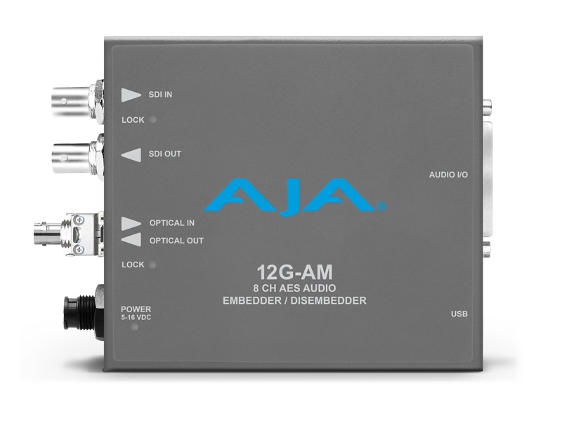 12G-AM-T-ST 12G-SDI 8-Channel AES Embedder/Disembedder with ST Fiber Tx SFP by AJA