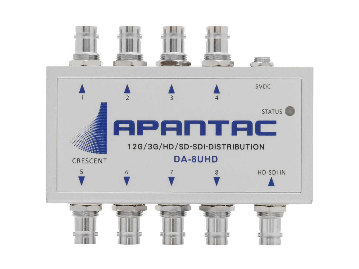 DA-8UHD 12-SDI 1x8 Reclocking Distribution Amplifier by Apantac