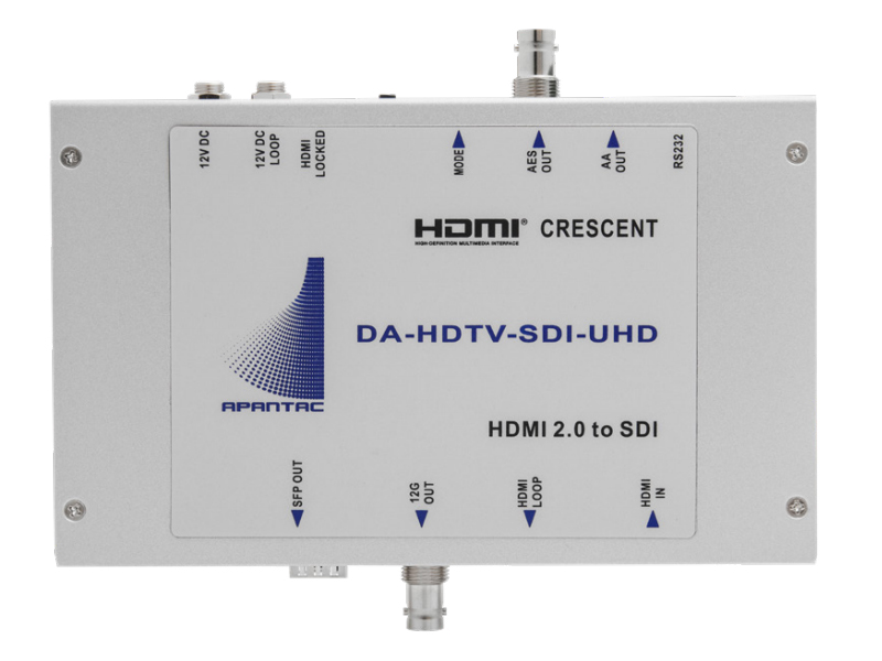 DA-HDTV-SDI-UHD HDMI 2.0 to SDI Converter with Looping input and Fiber output by Apantac
