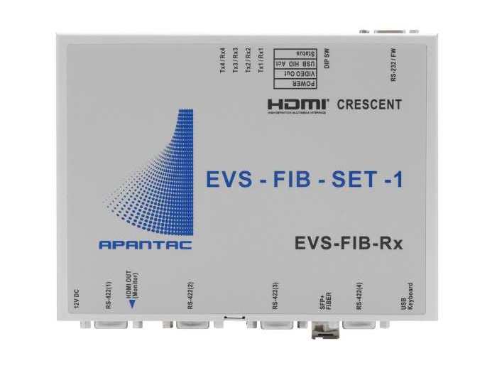 EVS-FIB-Rx EVS XT3 Fiber Extender (Receiver) with USB/4 x RS-422 and HDMI Output up to 10km over a Single Mode Fiber Cable by Apantac