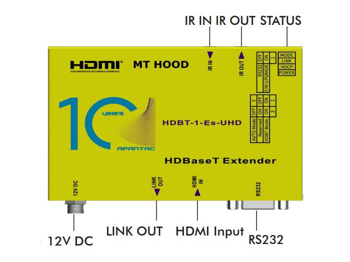 HDBT-1-Es-UHD 4K UHD HDMI/HDBaseT Extender (Transmitter) with RS-232/IR over CAT6 up to 35m by Apantac