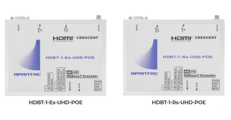 HDBT-SET-13 BUNDLE:  HDBT-1-Es--II-UHD-POE and HDBT-1-Rs-II-UHD-POE with one 48V power supply by Apantac