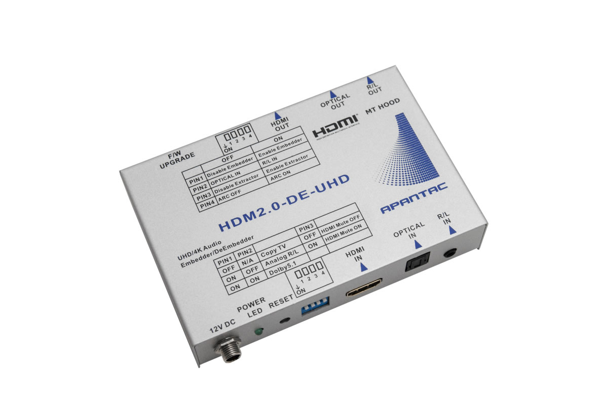 HDM2.0-DE-UHD HDMI 2.0 Audio Embedder / De-Embedder by Apantac