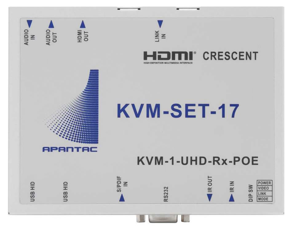 KVM-1-UHD-Rx-POE 4K/UHD HDMI 2.0 KVM Receiver with POE by Apantac