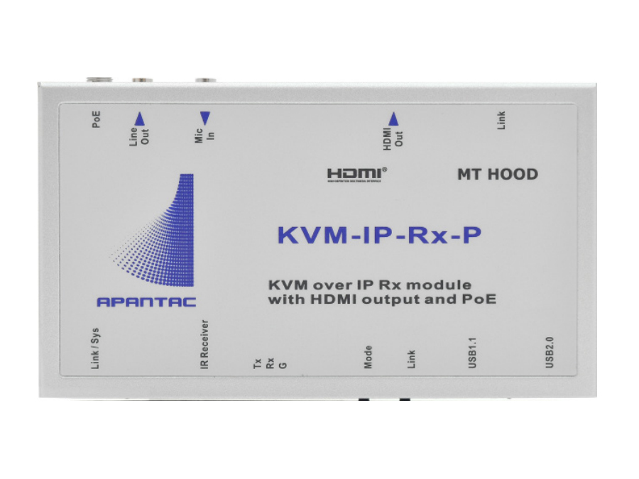 KVM-IP-Rx-P KVM/HDMI Extender (Receiver) over IP based on Gigabit Ethernet Technology with POE by Apantac