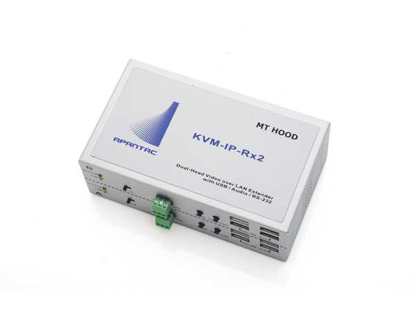 KVM-IP-Rx2 Dual-Head KVM over IP Extender (Receiver) with RS-232/EDID by Apantac