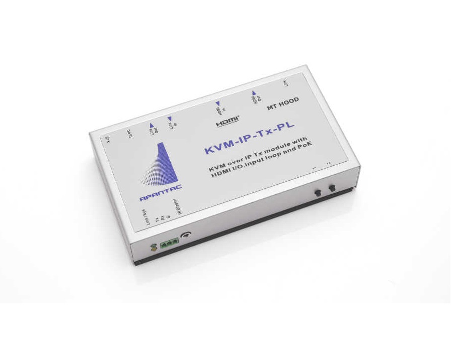 KVM-IP-Tx-UHD KVM (UHD@60Hz) Extenders Based on Standard Gigabit Ethernet Technology by Apantac
