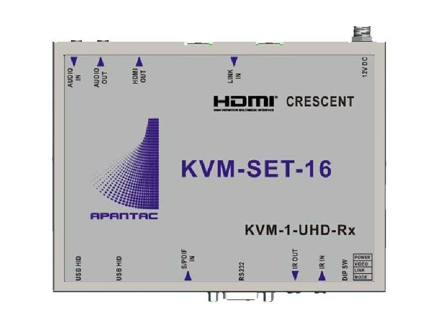 KVM-SET-16 KVM-1-UHD-Tx Transmitter and KVM-1-UHD-Rx Receiver Kit by Apantac