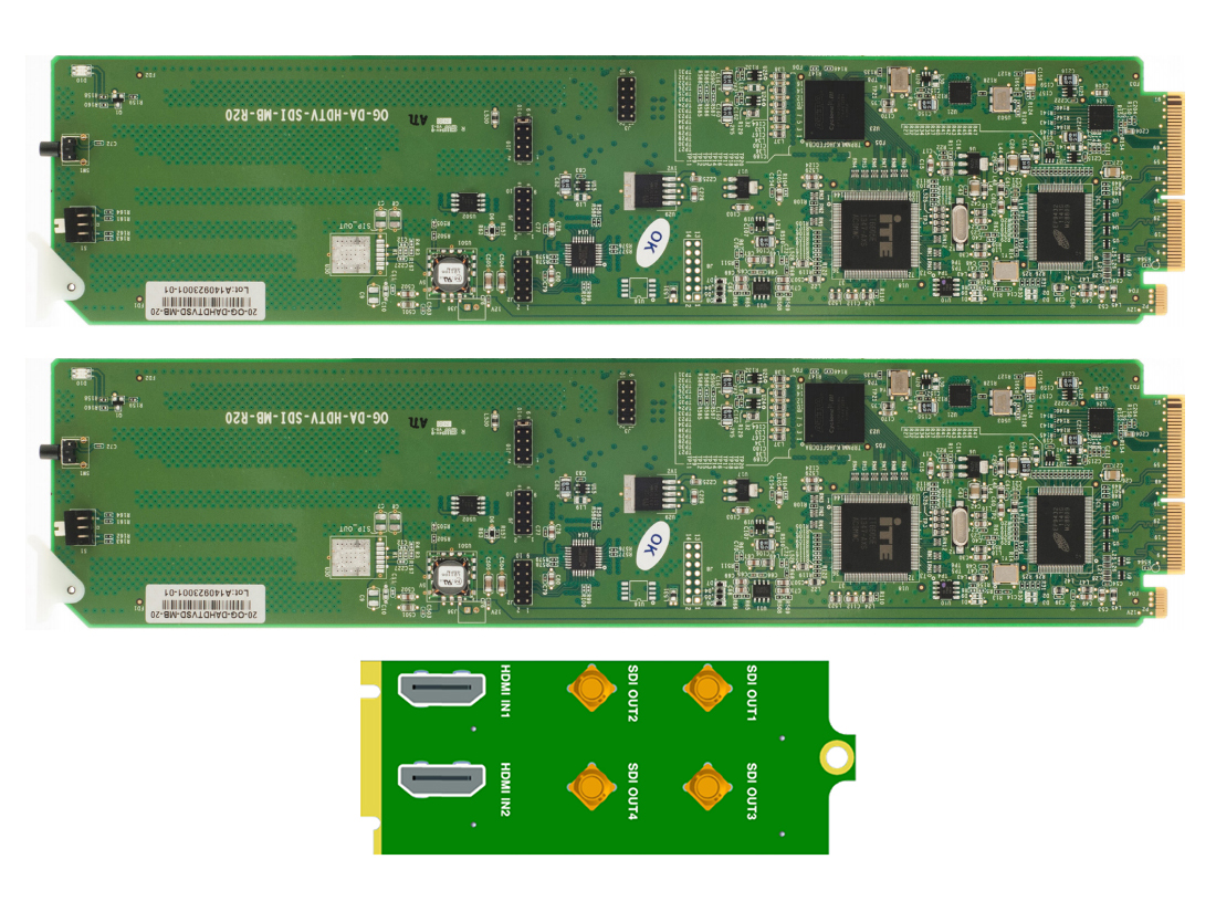 OG-DA-HDTV-SDI-II-SET-2 2x HDMI 1.3 to SDI converter with DashBoard interface and OG-DA-HDTV-SDI-II-RM2 module by Apantac